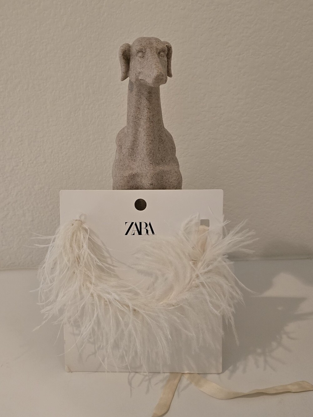 ZARA Feather Drop Statement Necklace - Picture 3 of 6